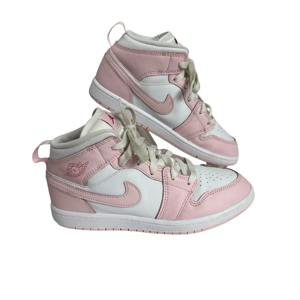 Air Jordan 1 Mid Pink White Size 3Y